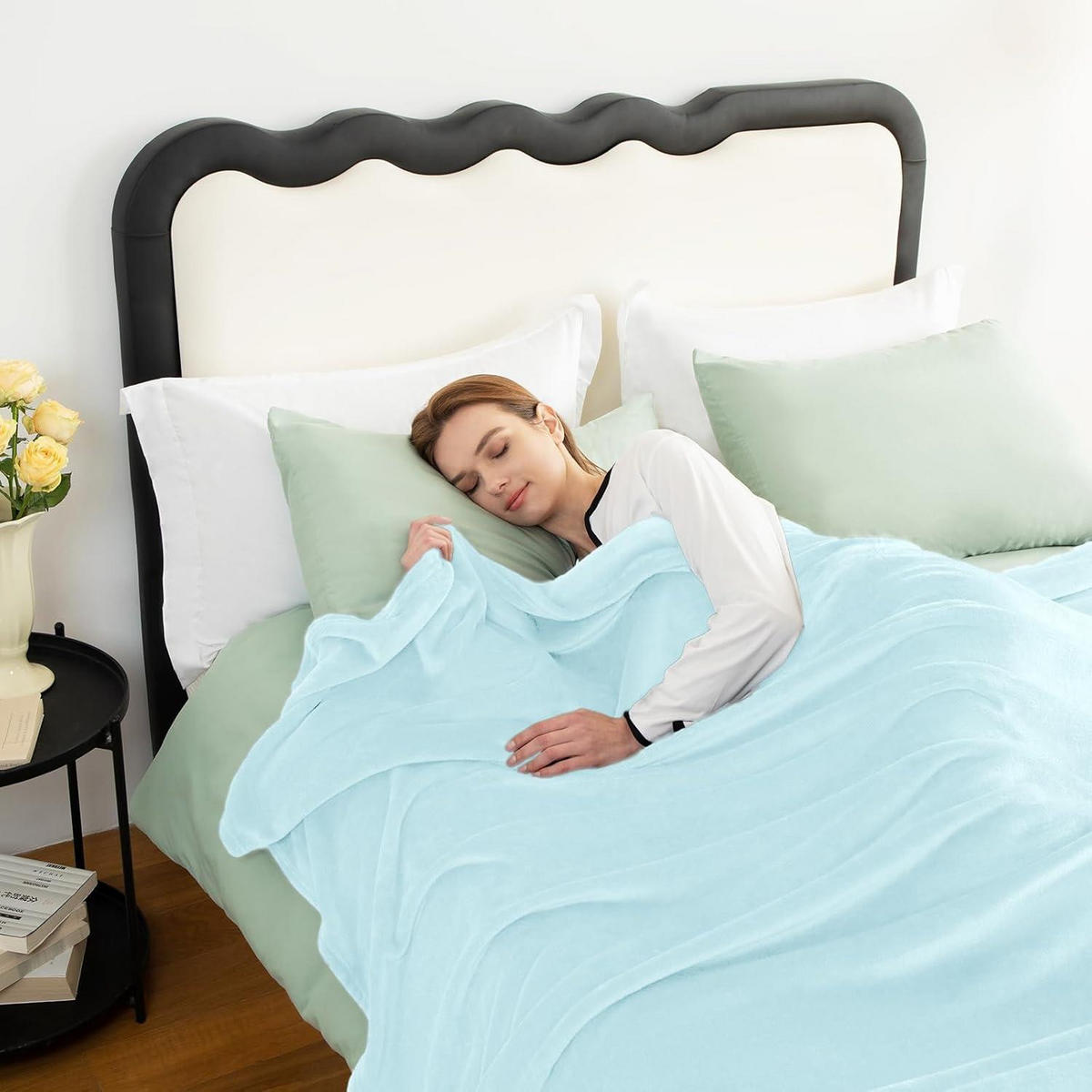 KUSCHELDECKE Flanell Hellblau 130 x 150 cm - Hellblau, Textil (130/150cm)
