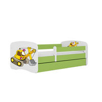 KINDERBETT Bagger mit Schublade 160/80 90/61/164 - Grün, Holzwerkstoff (80/160cm) - RAUMHIRSCH FURNITURE