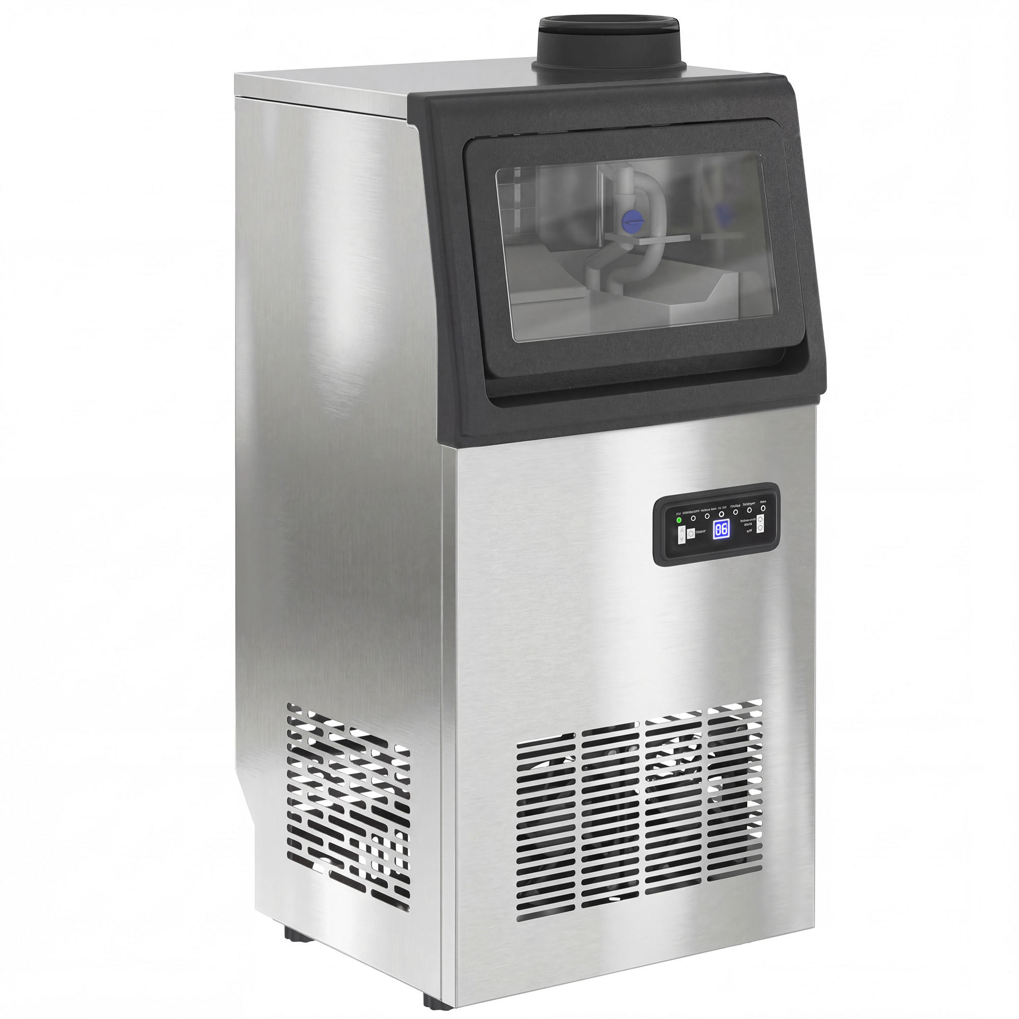 EISWÜRFELMASCHINE aus Edelstahl Silber - Silberfarben, Metall (33.5/71.5/35cm) - HOMCOM
