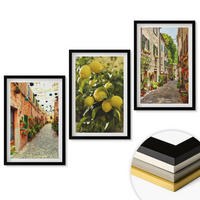 WANDBILDER 3er-Set - 40x60 cm Schwarzer Rahmen - Straßen mit Zitronenblüten im Hintergrund - Schwarz, Kunststoff (40/60cm) - ArtPrintCave