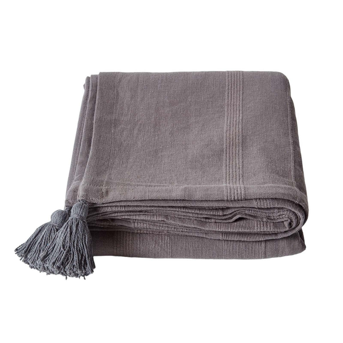 ÜBERWURF Rajput 225/255 cm, 100% Baumwolle - Grau, Textil (225/255cm) - Homescapes