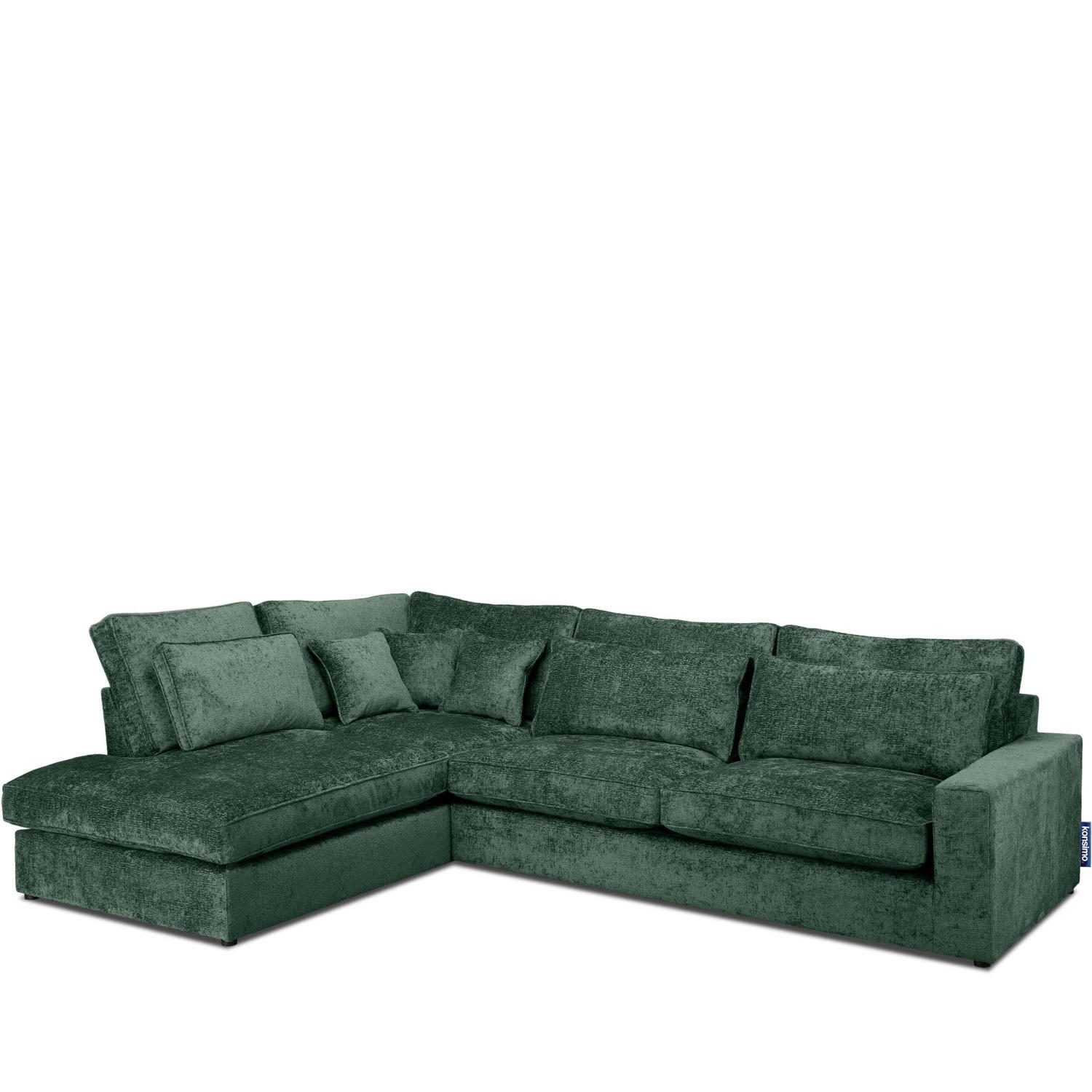 ECKSOFA LINKS IMPERA Modern 4/5 Sitzer, Grün - Grün, Textil (314/224cm) - KONSIMO®