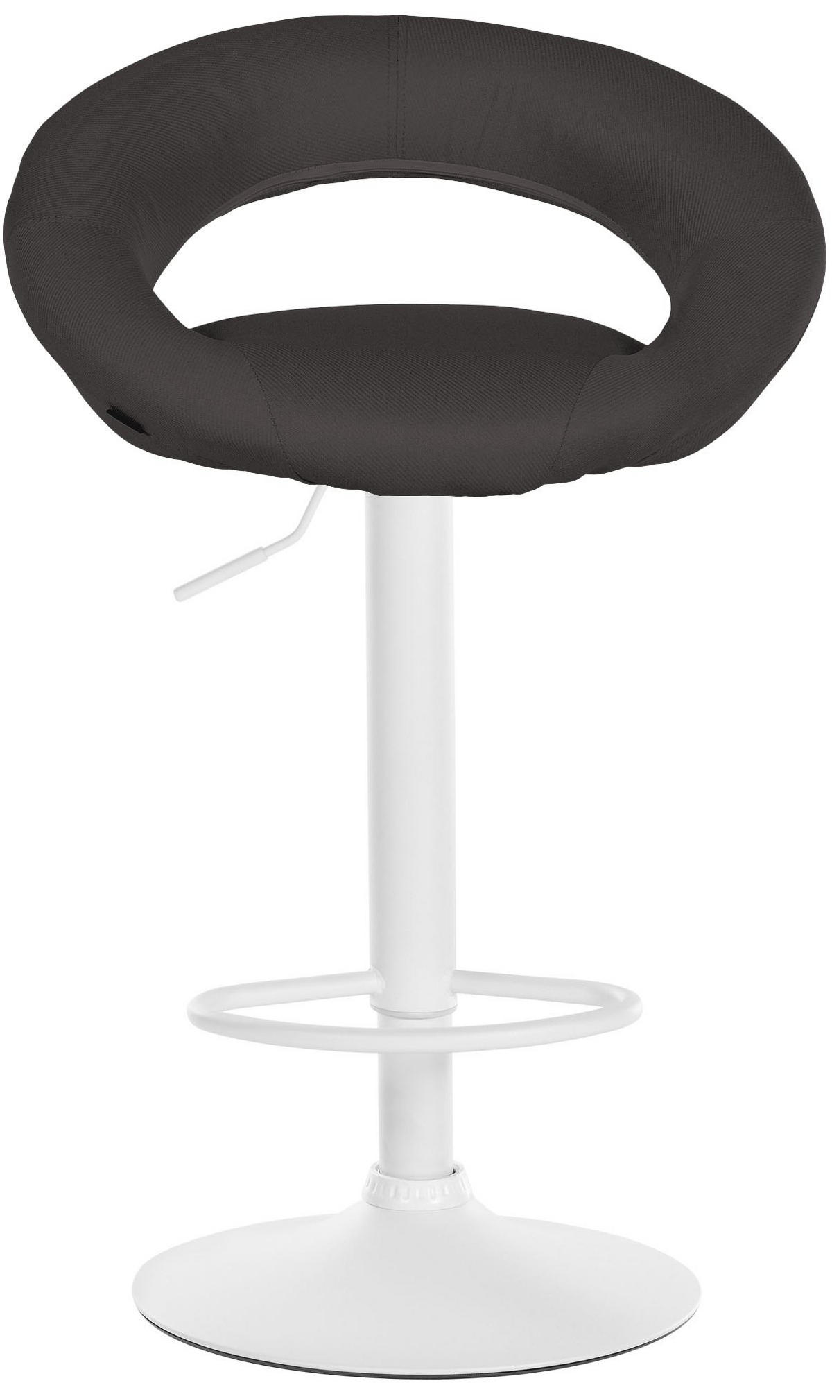 BARHOCKER 2er Set Stoff dunkelgrau - Dunkelgrau/Weiß, Textil/Metall (52/77/47cm) - CLP