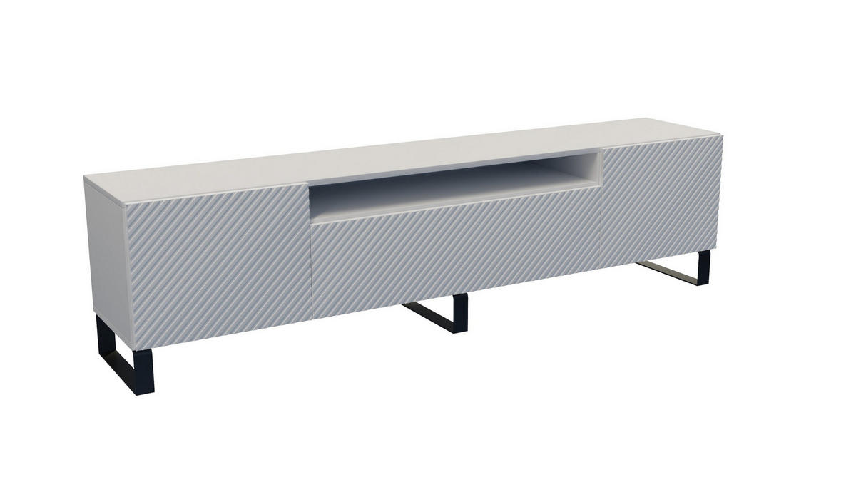 LOWBOARD CAVA 200/41/40 cm, Stand-TV-Schrank Weiß - Weiß, Holzwerkstoff (200/41/40cm) - MASSENO