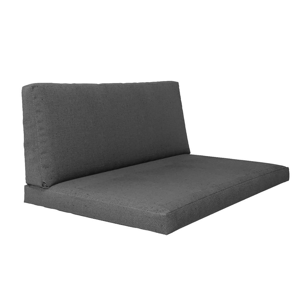 PALETTENKISSEN-SET SET Anthrazit 120 x 80 cm 2 Teile - Anthrazit, Textil (120/80/8cm) - Vicco