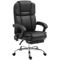 BÜROSTUHL mit Massage und Fußstütze höhenverstellbar Schwarz - Schwarz, Kunststoff (67/126/66cm) - Meubliv