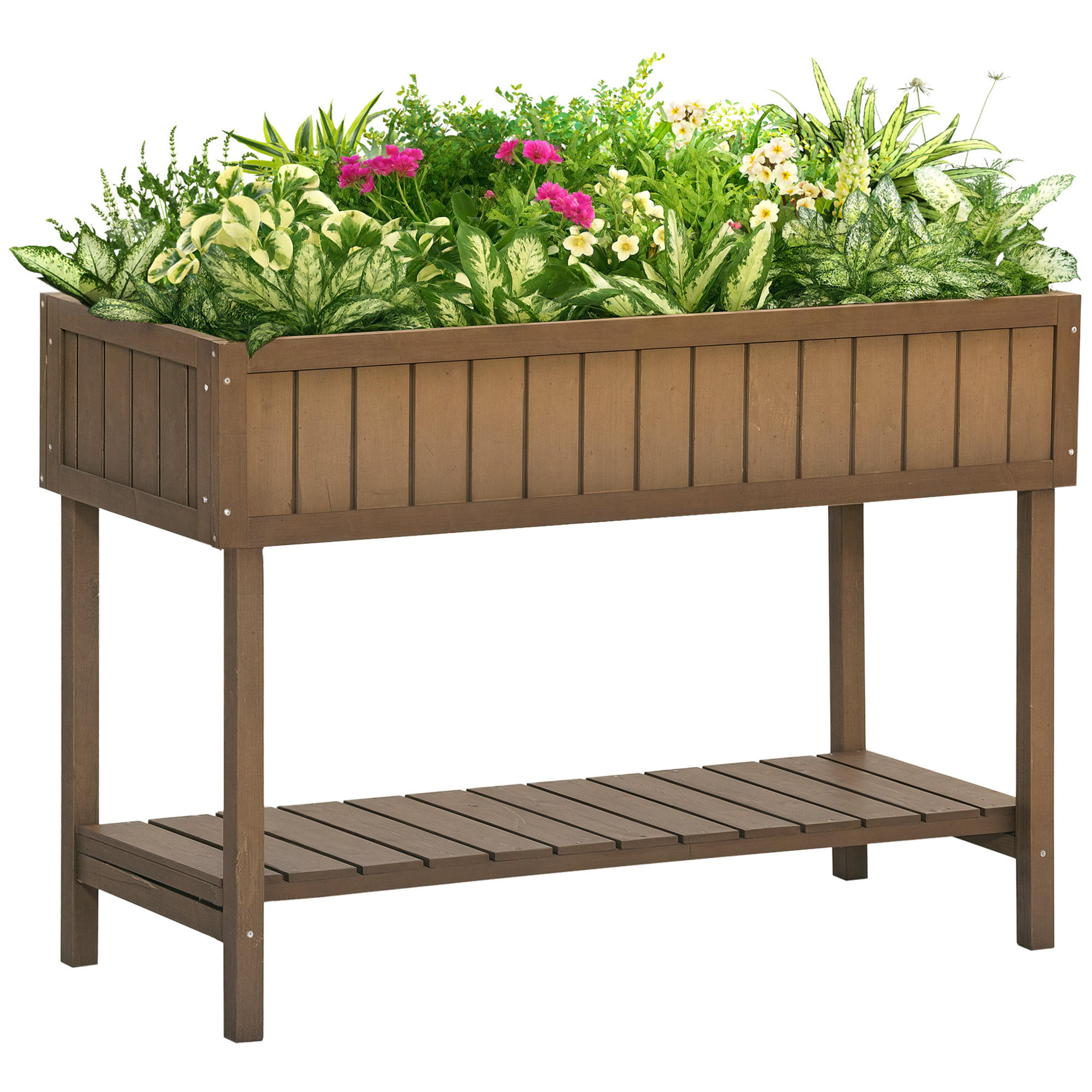 HOCHBEET DE-15982 mit 8 Fächern Naturholz - Braun, Holzwerkstoff (110/76/46cm) - ComfortXL