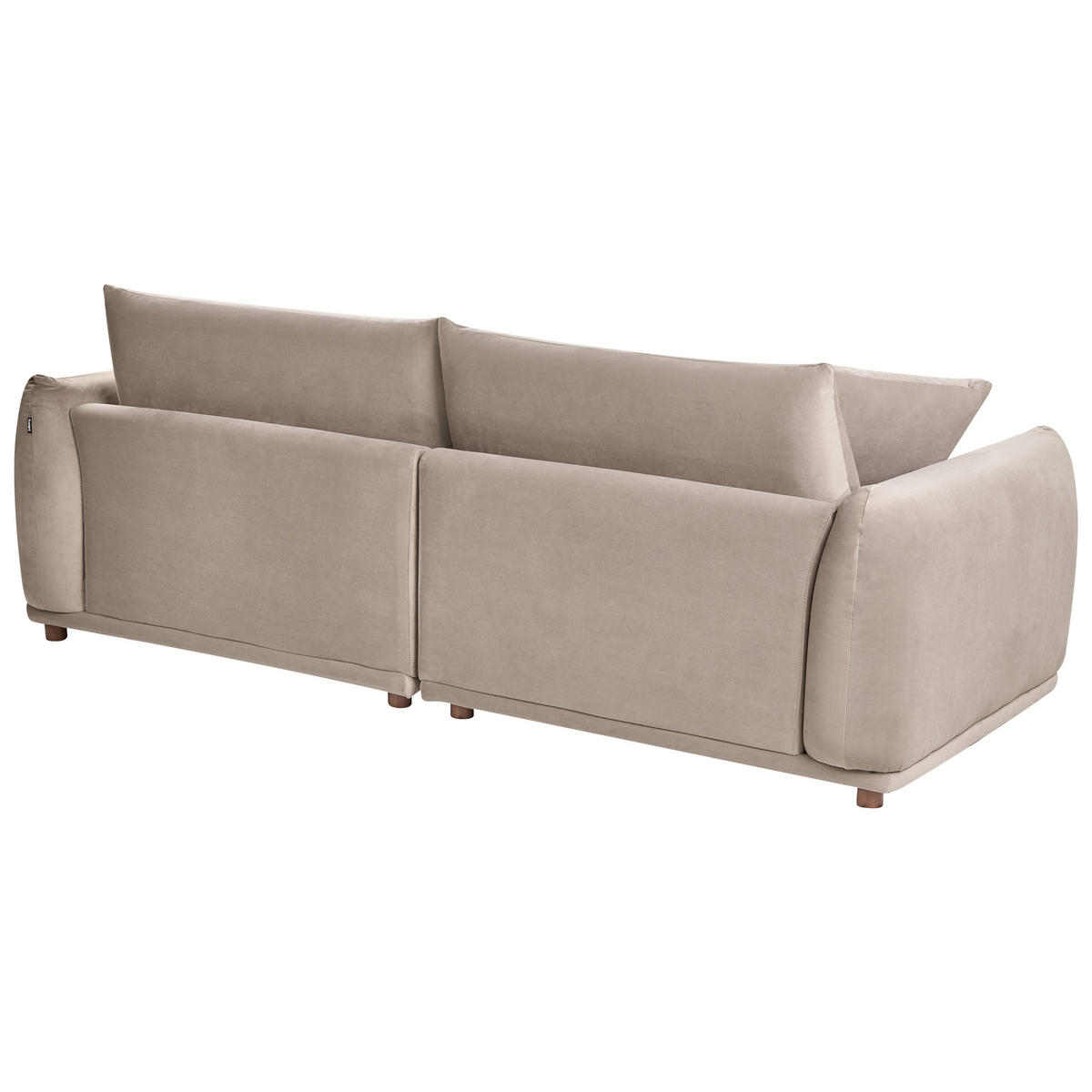 POHOVKA 3-místná Sametová látka Taupe Jubek - šedohnědá, textil (214/81/104cm) - Beliani
