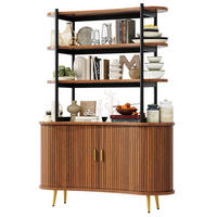 SIDEBOARD DE-38496 120/40/183 cm mit 4-stufigem Aufsatzregal Dunkelbraun - Braun, Holzwerkstoff (120/183/40cm) - ComfortXL
