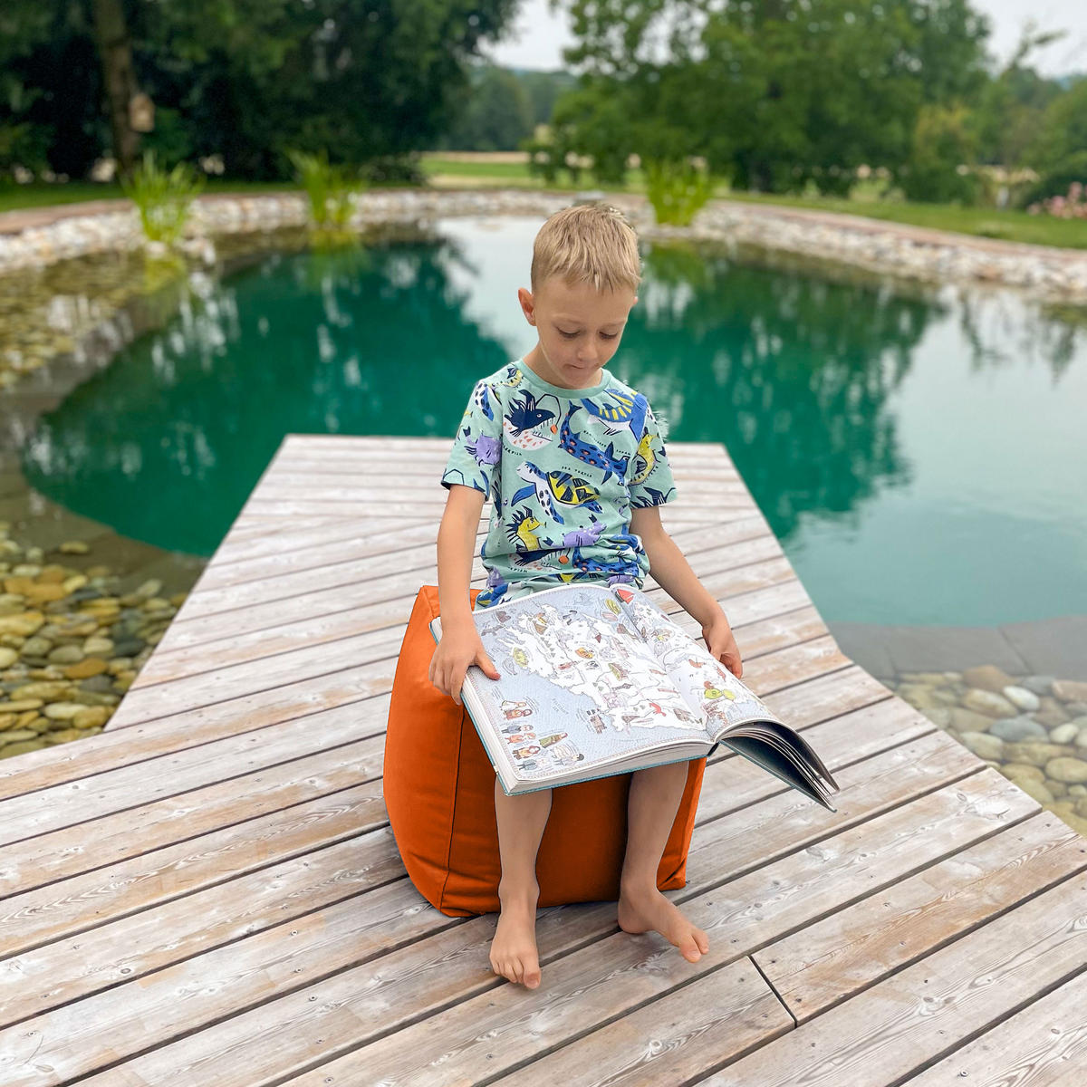 SITZWÜRFEL Outdoor Cubo orange - Orange, Textil (40/40/40cm) - Bruni