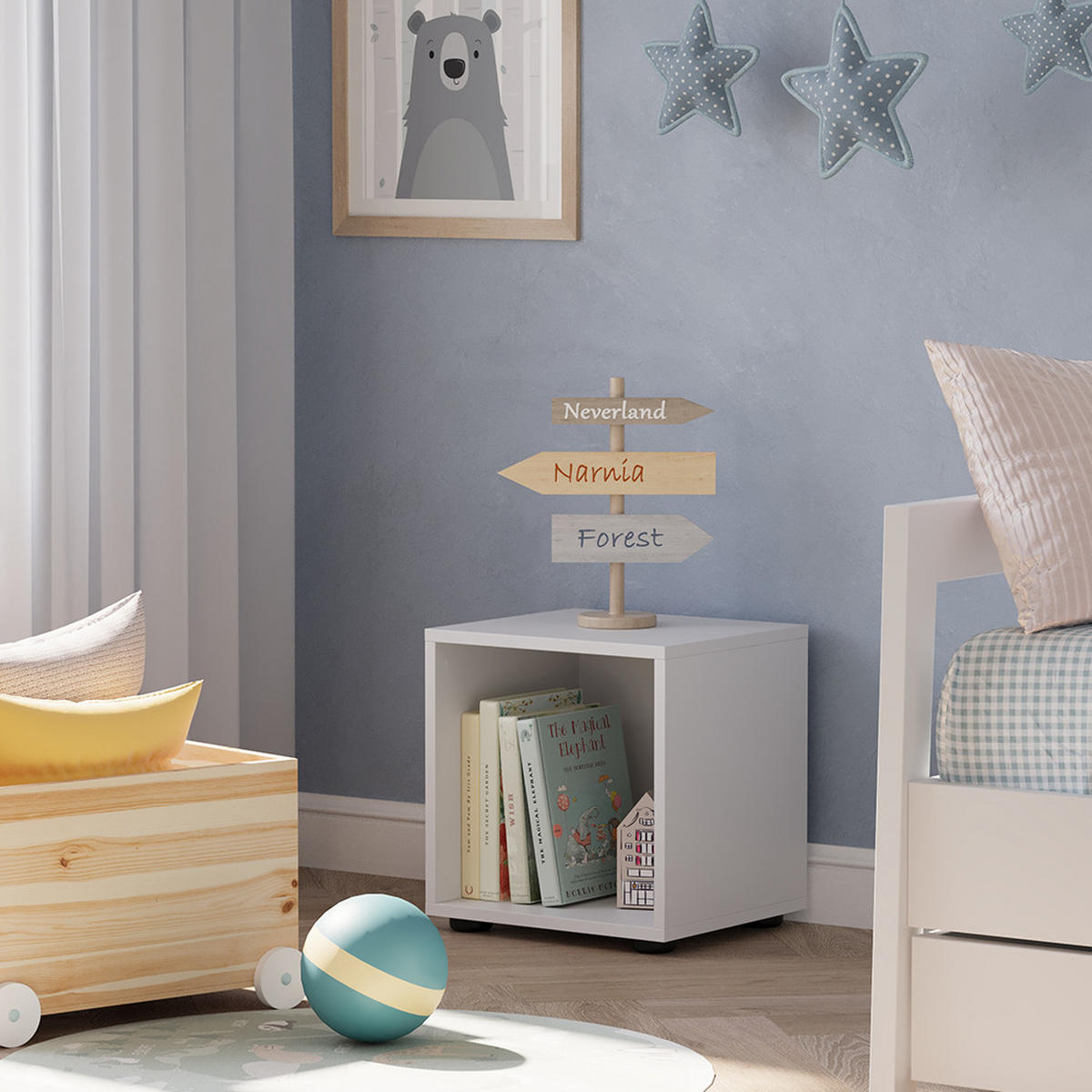 KINDERREGAL Estell Weiß 36.4 x 38.2 cm 1 Fach - Weiß, Holzwerkstoff (36.4/38.2/32.1cm) - Vicco