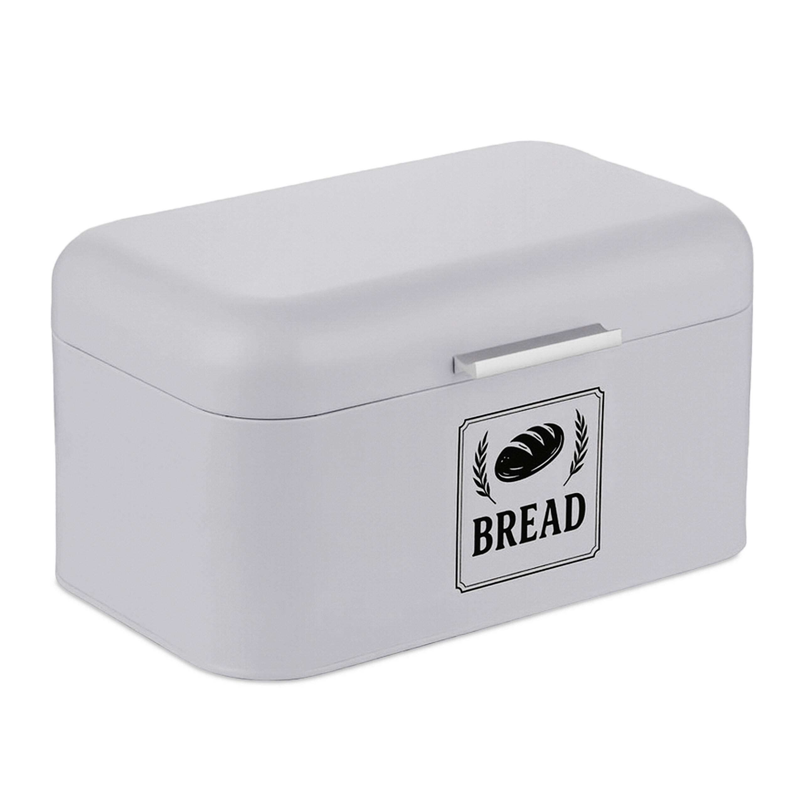 BROTKASTEN - Grau, Metall (30/16.5/19cm) - Relaxdays