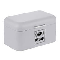 BROTKASTEN - Grau, Metall (30/16.5/19cm) - Relaxdays