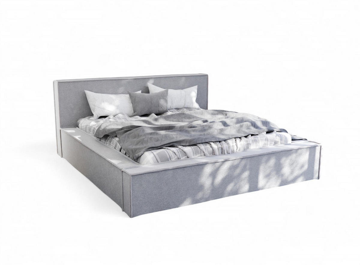 POLSTERBETT Aldana In Freya - Hellgrau, Holzwerkstoff/Textil (160/200cm) - Fun Möbel