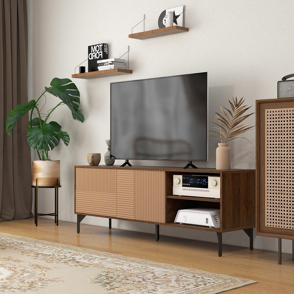 TV-MÖBEL Braun 1 Stück - Braun, Holzwerkstoff (150/56/40cm) - GiPP
