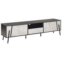 TV-MÖBEL Grau, Schwarz BLACKPOOL 40/177/46 cm - Grau, Holzwerkstoff (177/46/40cm) - Beliani