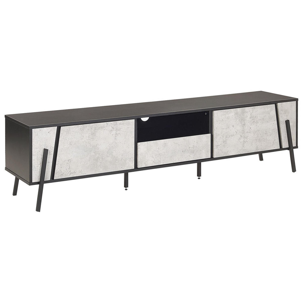 TV-MÖBEL Grau, Schwarz BLACKPOOL 40/177/46 cm - Grau, Holzwerkstoff (177/46/40cm) - Beliani