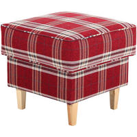 HOCKER Karlen Bezug Flachgewebe Buche natur / rot - Weinrot/Buchefarben, Kunststoff (53/45/53cm) - 58aufmkessel