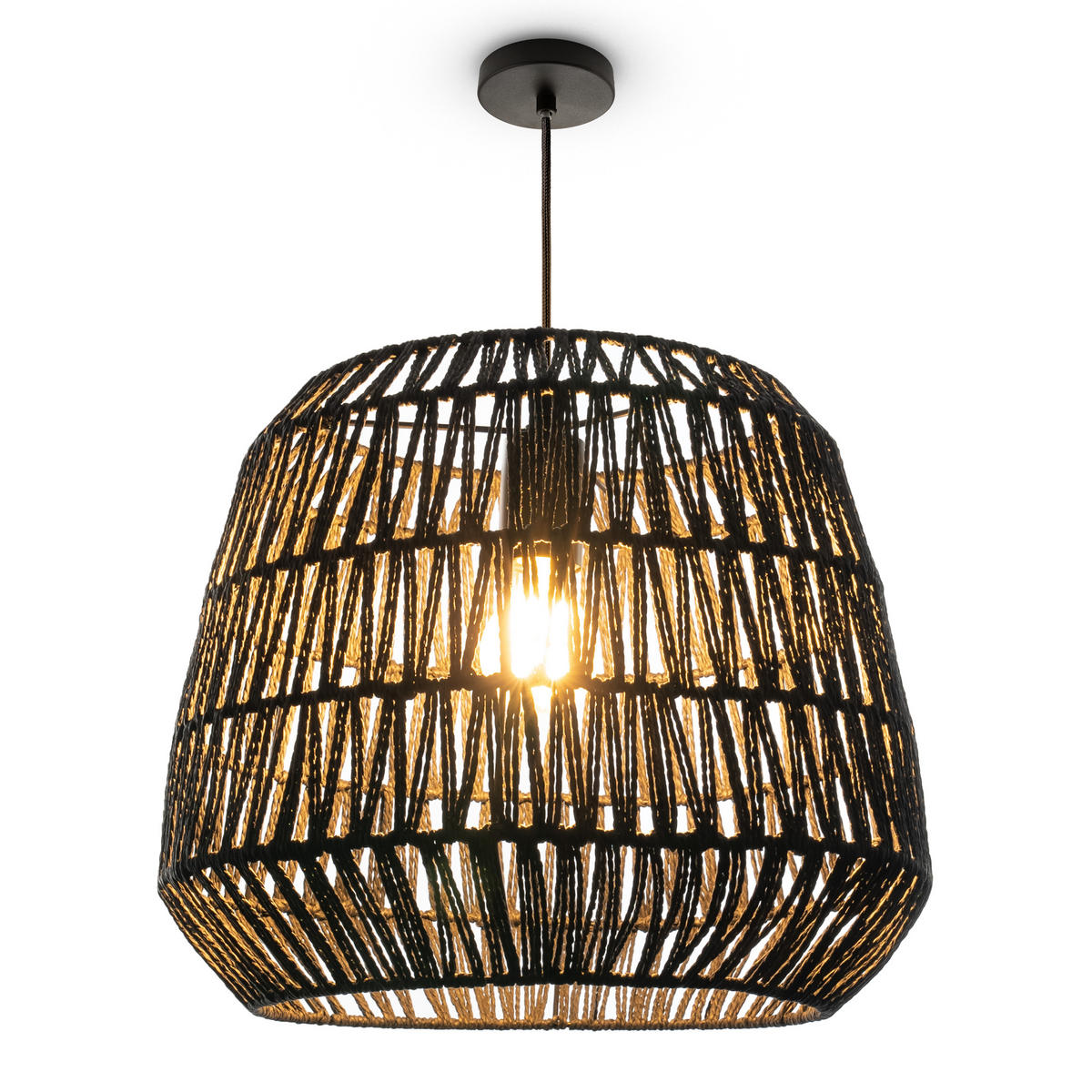 PENDELLEUCHTE Pomi - Beige/Schwarz, Metall (40/40/32cm) - Paco Home