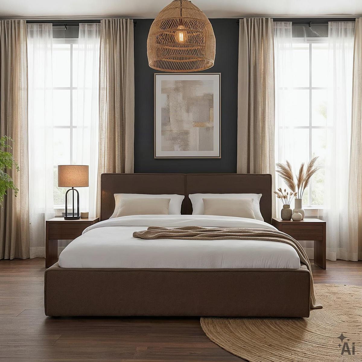 POLSTERBETT CALM 180x200 cm greige - Greige, Textil (180/200cm) - IDIMEX