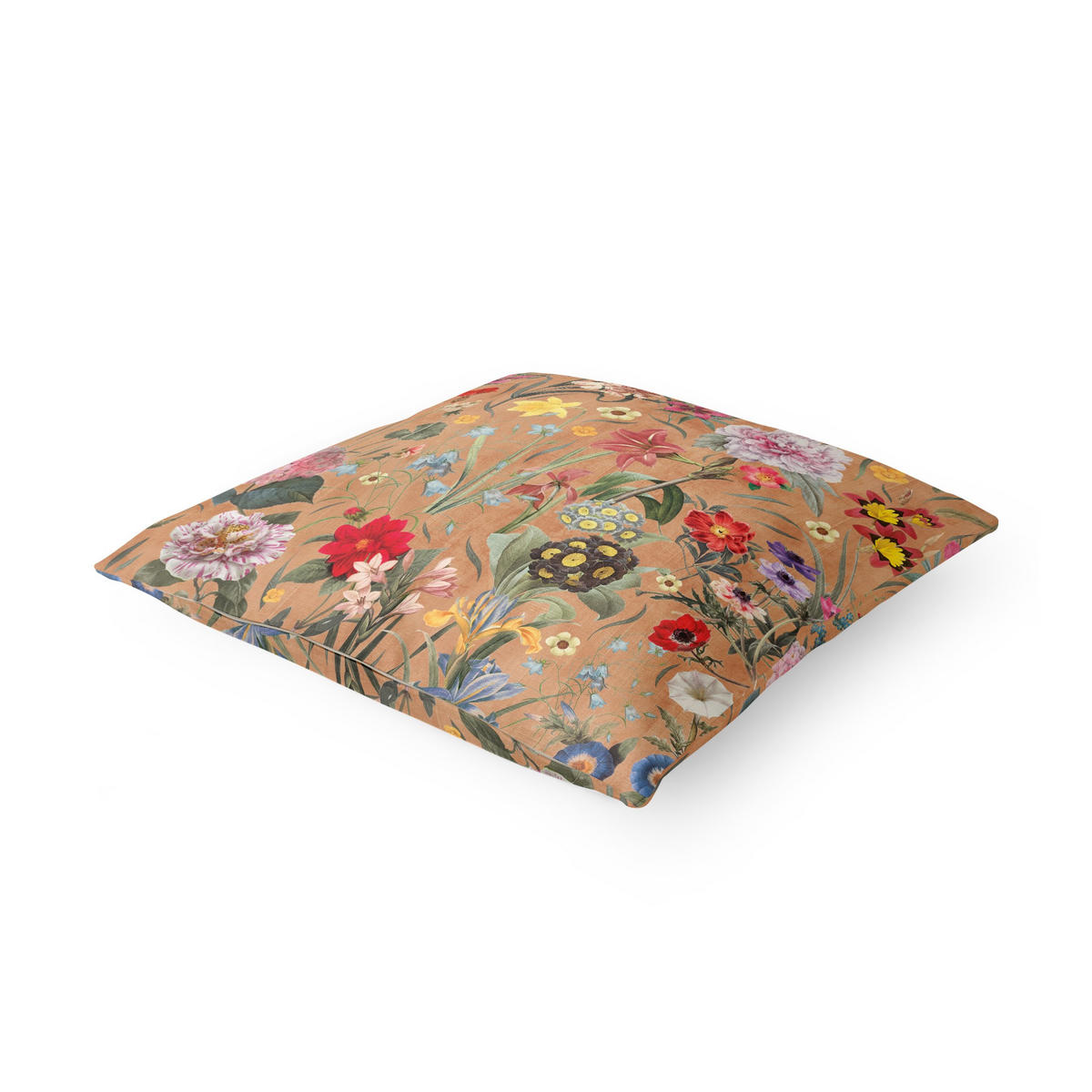 DEKOKISSEN Wildblumenmuster 50/50 cm - Braun, Textil (50/50/10cm) - Bilderwelten