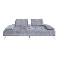 SOFA WIOLO Grau Velvet - Silberfarben/Grau, Textil/Metall (240/80/110cm) - KAWOLA