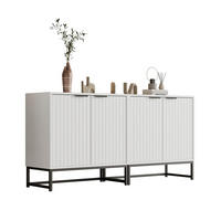 KOMODA, 160/40/80 cm, biela, z drevotriesky s kovovými úchytkami a nohami - biela, kompozitné drevo (160/80/40cm) - BEAOK