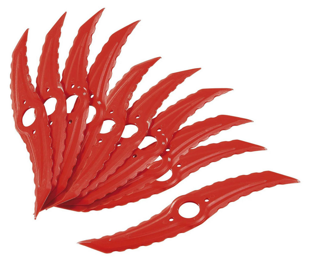 RASENMÄHER ERSATZKLINGE gerade, 10er Set - Rot, Kunststoff (9.2/2.2/2.5cm) - Westfalia