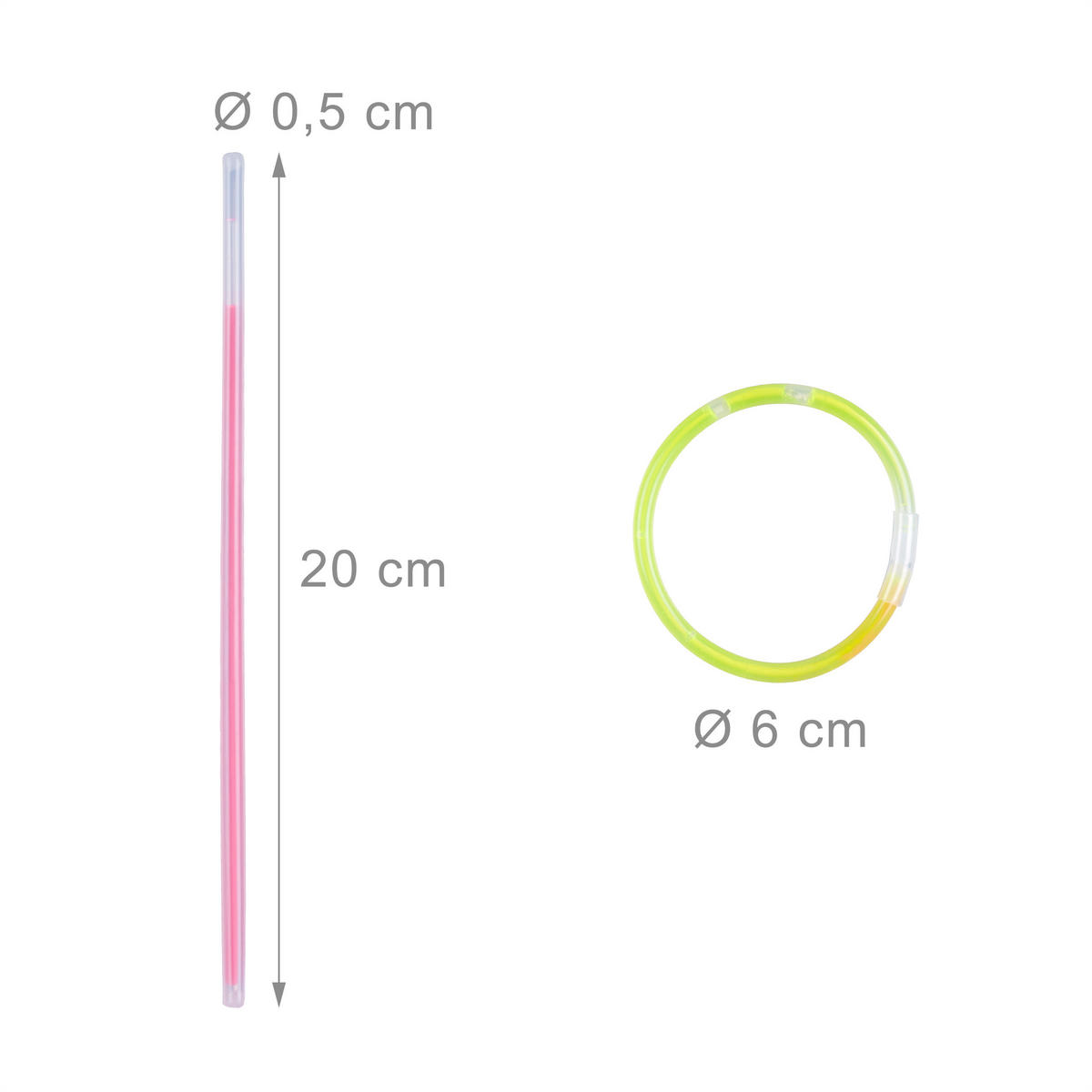 100XSVETELNÉ tyčinky - viacfarebná, plast (4.5/40/4.5cm) - Relaxdays