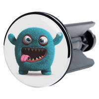 WASCHBECKENSTÖPSEL Monster - Blau, Kunststoff/Metall (4/7/7cm) - Sanilo