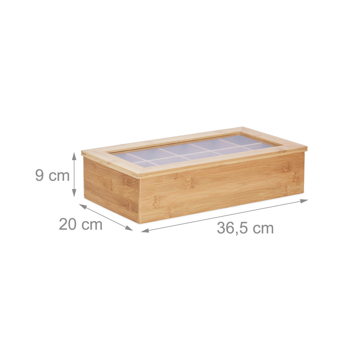 TEEBOX - Hellbraun, Holz/Holzwerkstoff (36.5/9/20cm) - Relaxdays