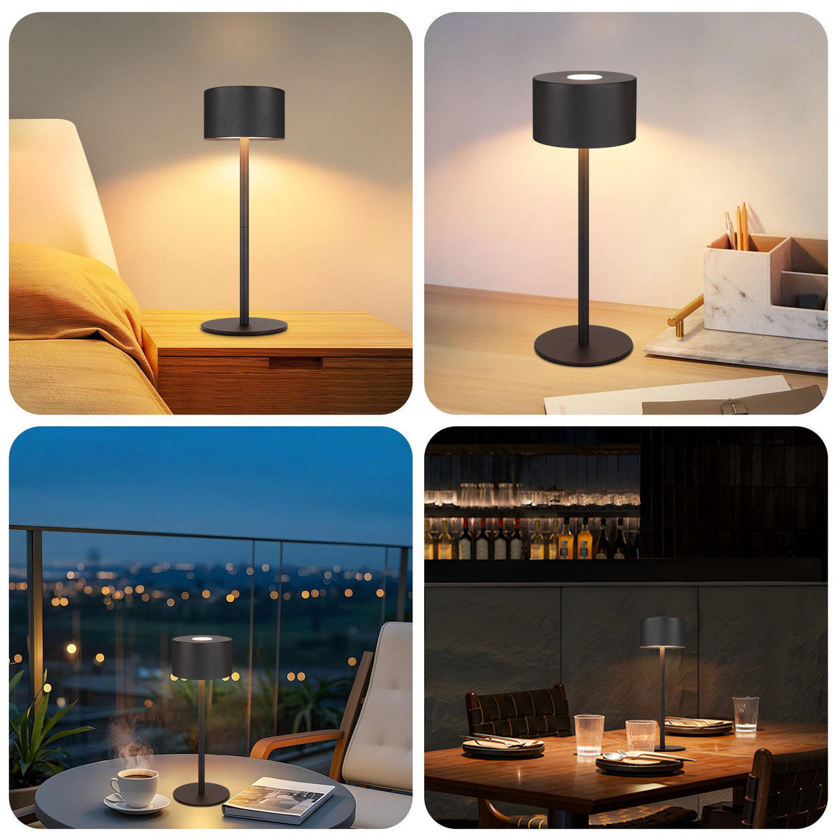 LED stolní lampa Abba 9/9/25cm - černá, kov (9/9/25cm) - Nettlife