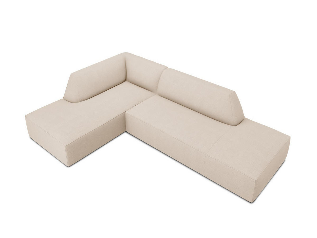 ECKSOFA links Ruby aus strukturiertem Stoff beige 4 Sitzplätze - Creme, Textil (180/273cm) - Micadoni