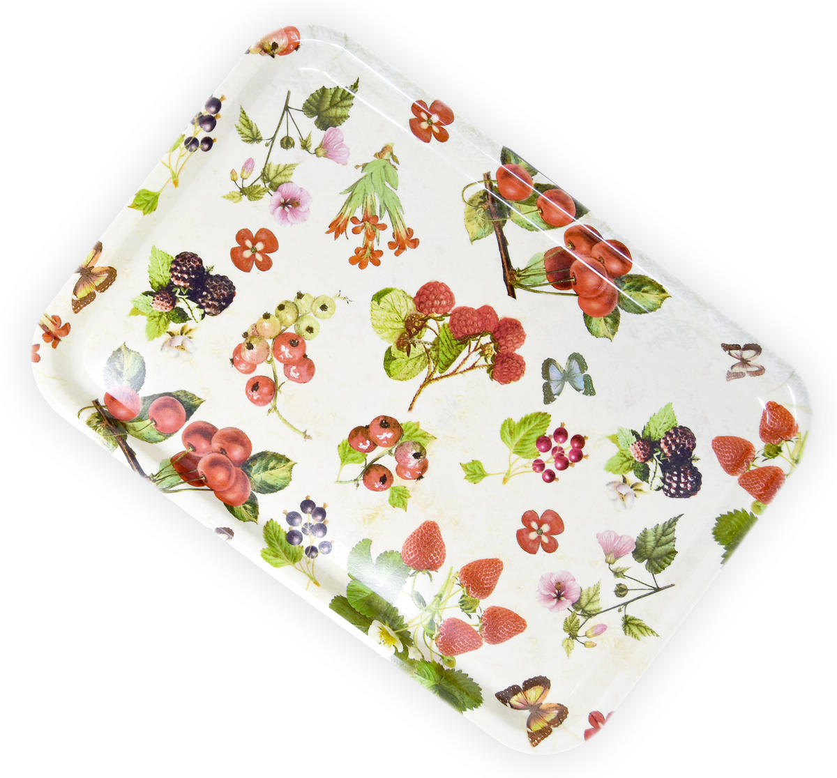 TABLETT Waldbeeren, rechteckige Melamin Serviertablett 45x31 cm - Beere, Kunststoff (31/2/45cm) - Lashuma