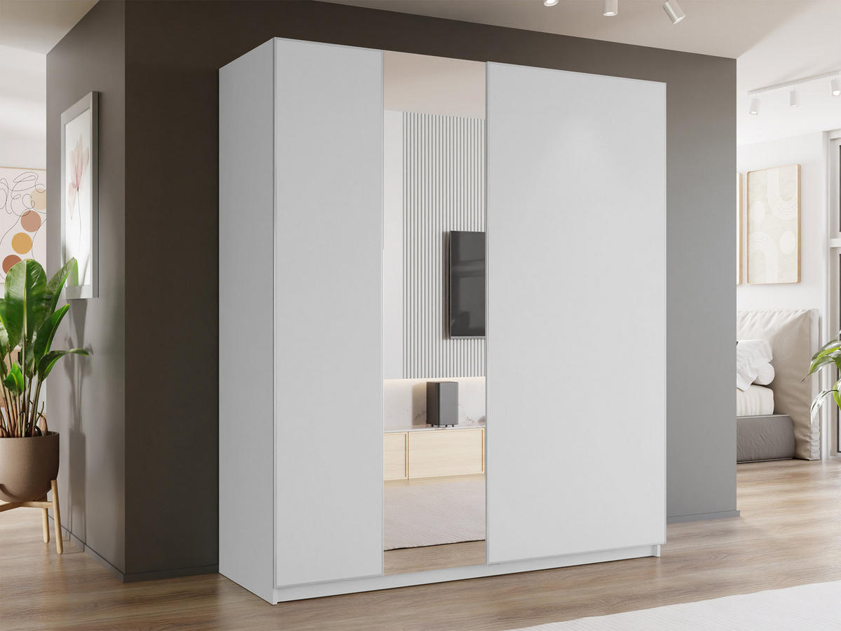 SCHIEBETÜRENSCHRANK Maxi 2D 200 MX04 - Weiß, Holzwerkstoff (200/235/71cm) - MIRJAN24