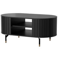 COUCHTISCH Zalia mit Ablagefächern für Wohnzimmer, im Retro-Stil, Schwarz - Schwarz, Holzwerkstoff (56/104/47cm) - Beautysofa