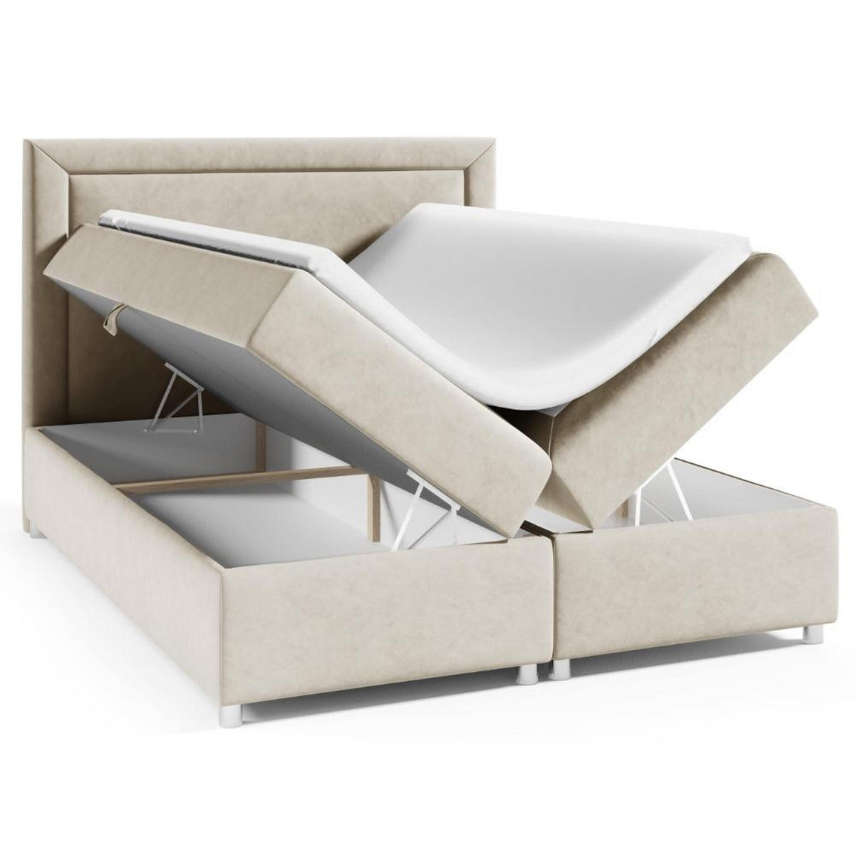 BOXBETT mit Bettkasten Trinity K-3 Bonellfederkern - Hellblau, Holz/Holzwerkstoff (180/200cm) - Best For Home