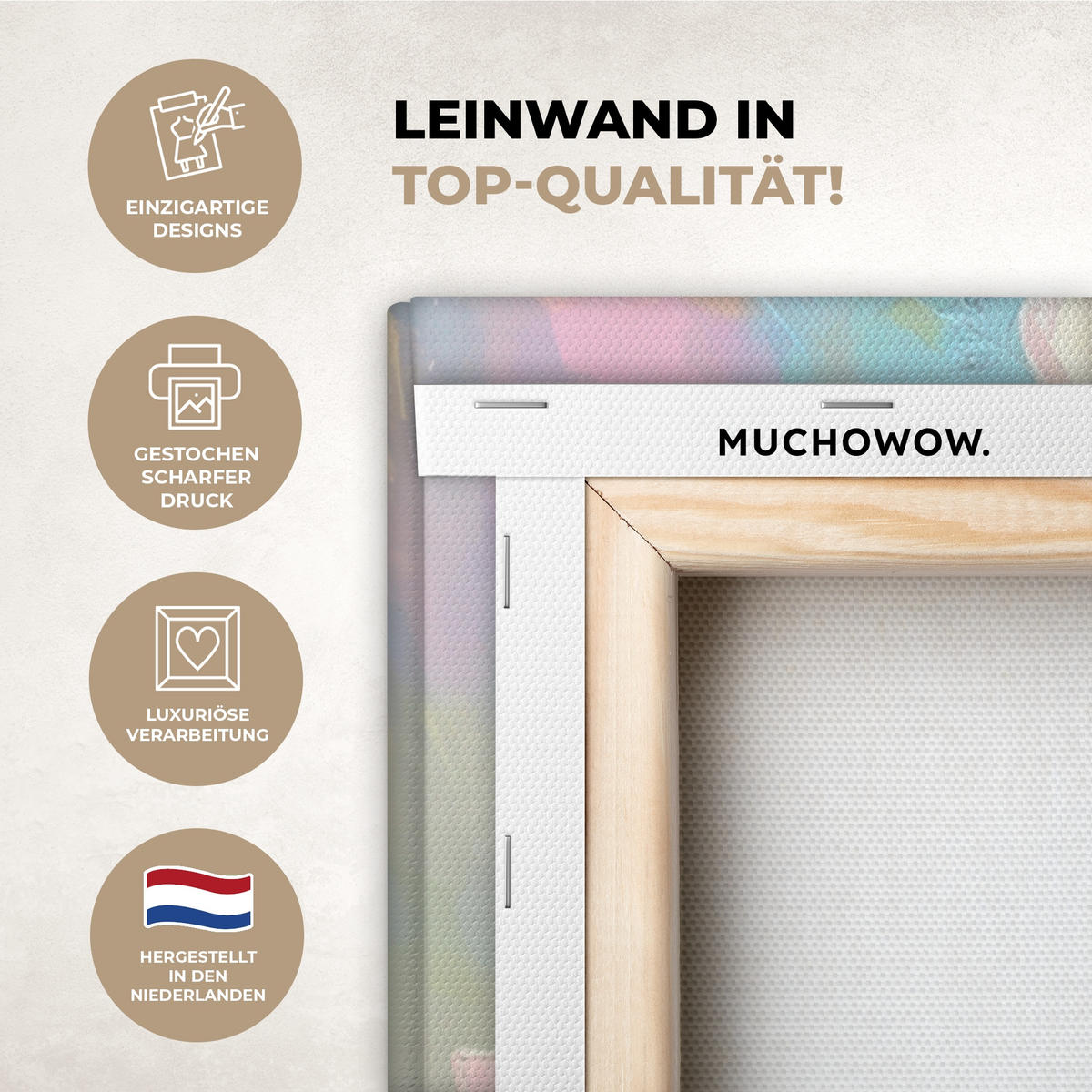 LEINWANDBILD Tulpen - Rosa Akzente - Blau Wandbild Wohnzimmer 50x50 cm - Pastellblau, Textil (50/50cm) - MuchoWow