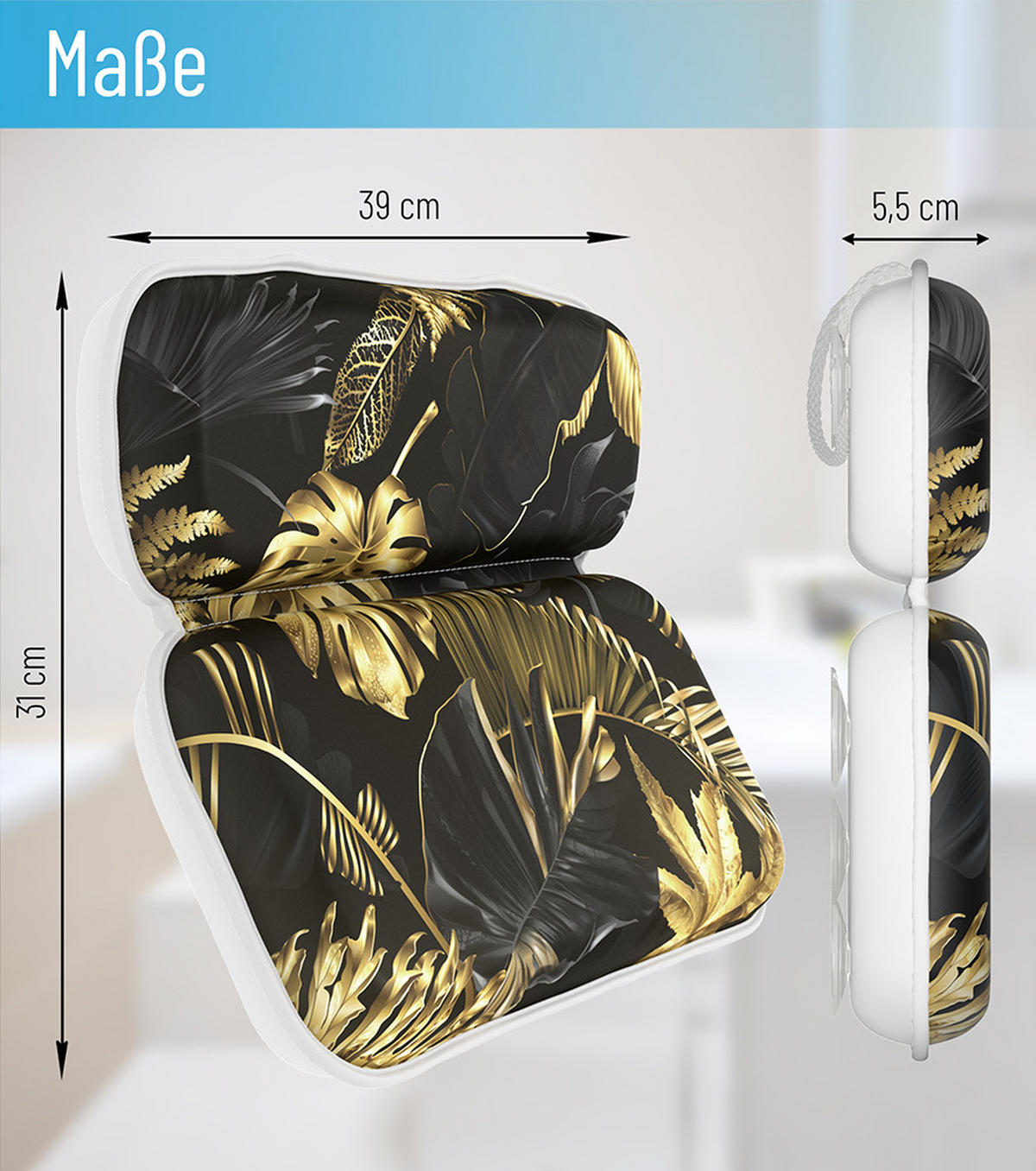 BADEWANNENKISSEN Düne - Beige, Kunststoff (39/5.5cm) - Sanilo