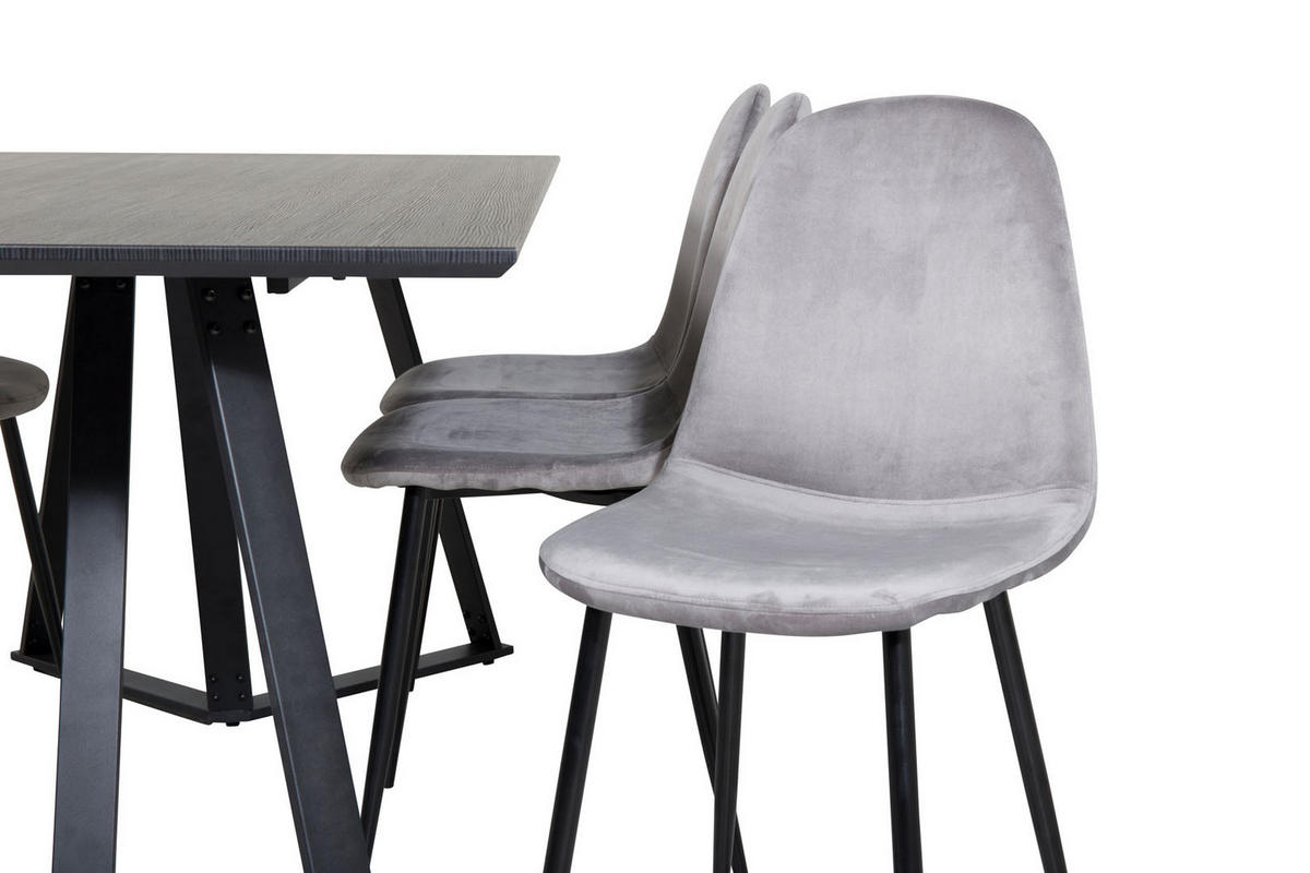 TISCHGRUPPE Grau - Grau, Holzwerkstoff (90/75/180cm) - ebuy24