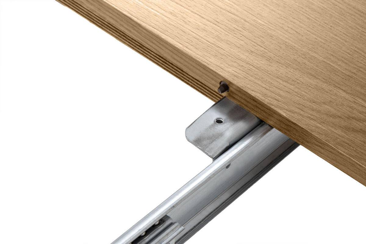 ESSTISCH ROSTEL Ausziehbar 100-140cm Rund, goldene eiche/schwarz - Eichefarben/Schwarz, Holz (100/140/75cm) - KONSIMO®