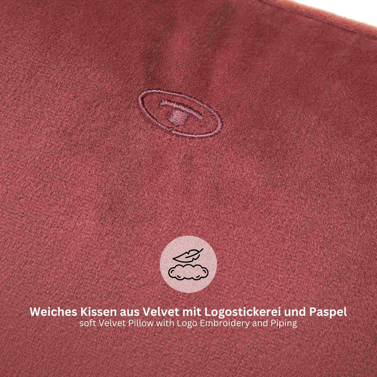 ZIERKISSENHÜLLE VELVET SIGNATURE - Rosa, Textil (45/45cm) - Tom Tailor