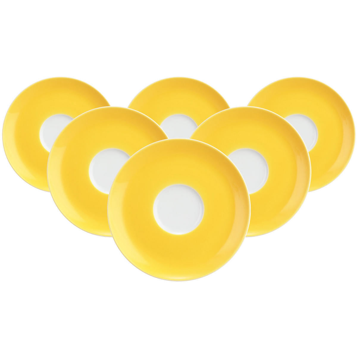 KOMBIUNTERTASSEN Liberty Pure Colors Yellow Glow ø 16 cm 6er Set - Gelb, Keramik (16.1cm) - Seltmann Weiden