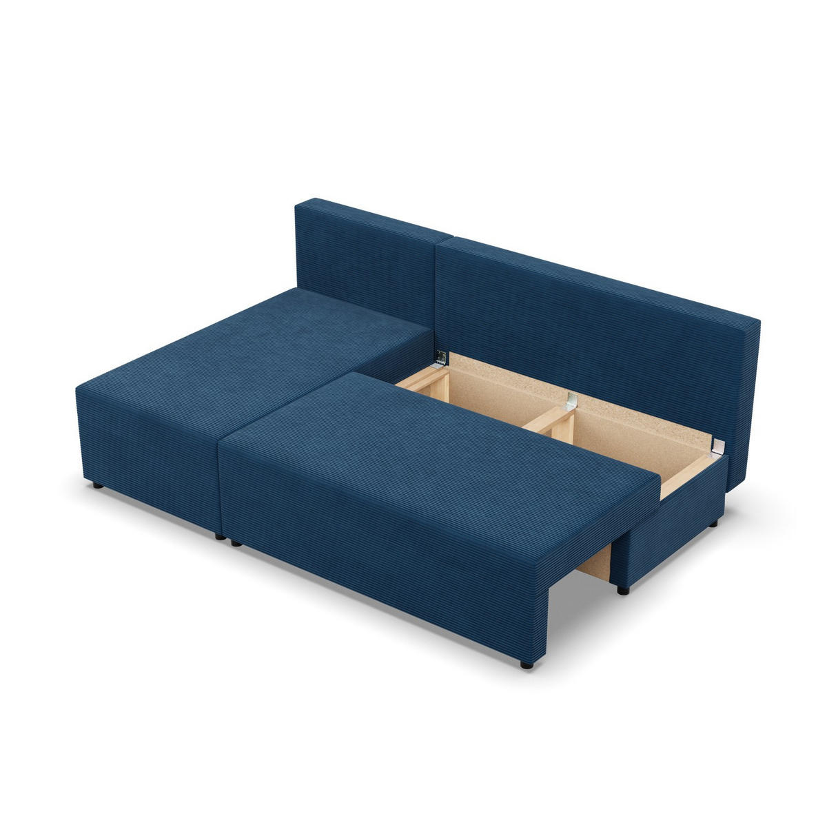 ECKSOFA MIT SCHLAFFUNKTION FERMO BONELL Dunkelblau - Dunkelblau, Textil (137/201cm) - Mebligo