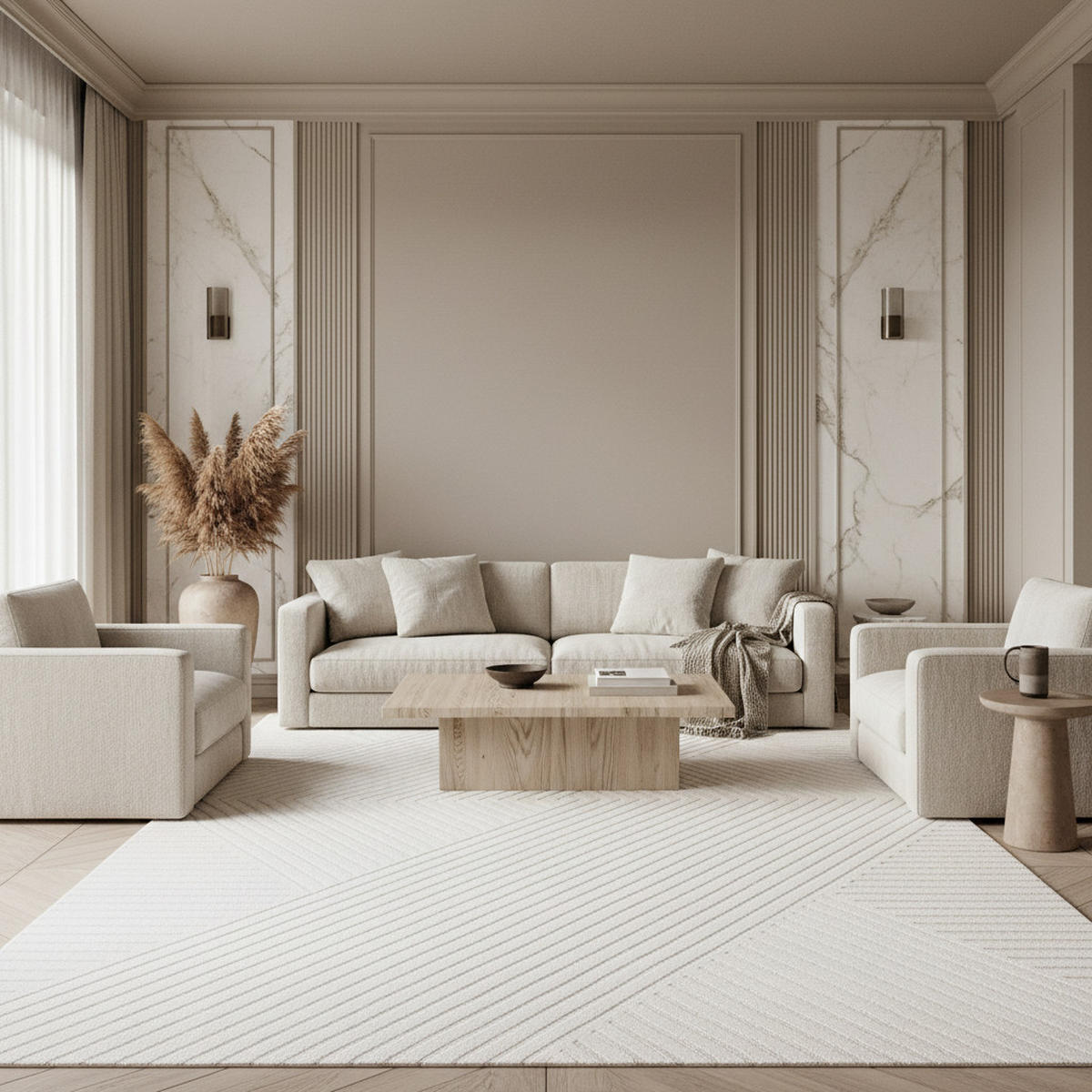 TEPPICH Flur 3D-Effekt Pflegeleicht Waschbar Wohnzimmer OEKO-TEX Creme 80x150 cm Gekettelt – ILLER - Beige, Textil (80/150cm) - KADIMA DESIGN