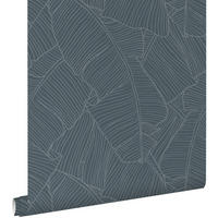 TAPETE Blätter 50 x 900 cm - Blau, Papier (50/900cm) - ESTAhome
