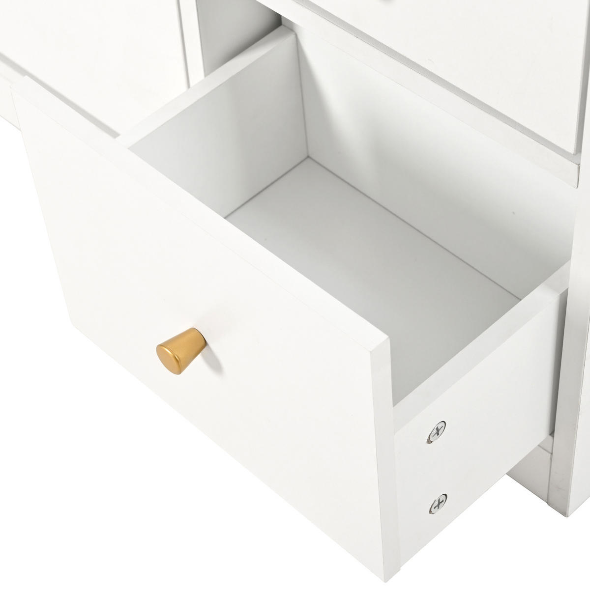 SCHUHSCHRANK mit 3 Klappen und Sitzbank 119 x 24 x 122 cm Weiß - Weiß, Holz (24/122/119cm) - Beauniv
