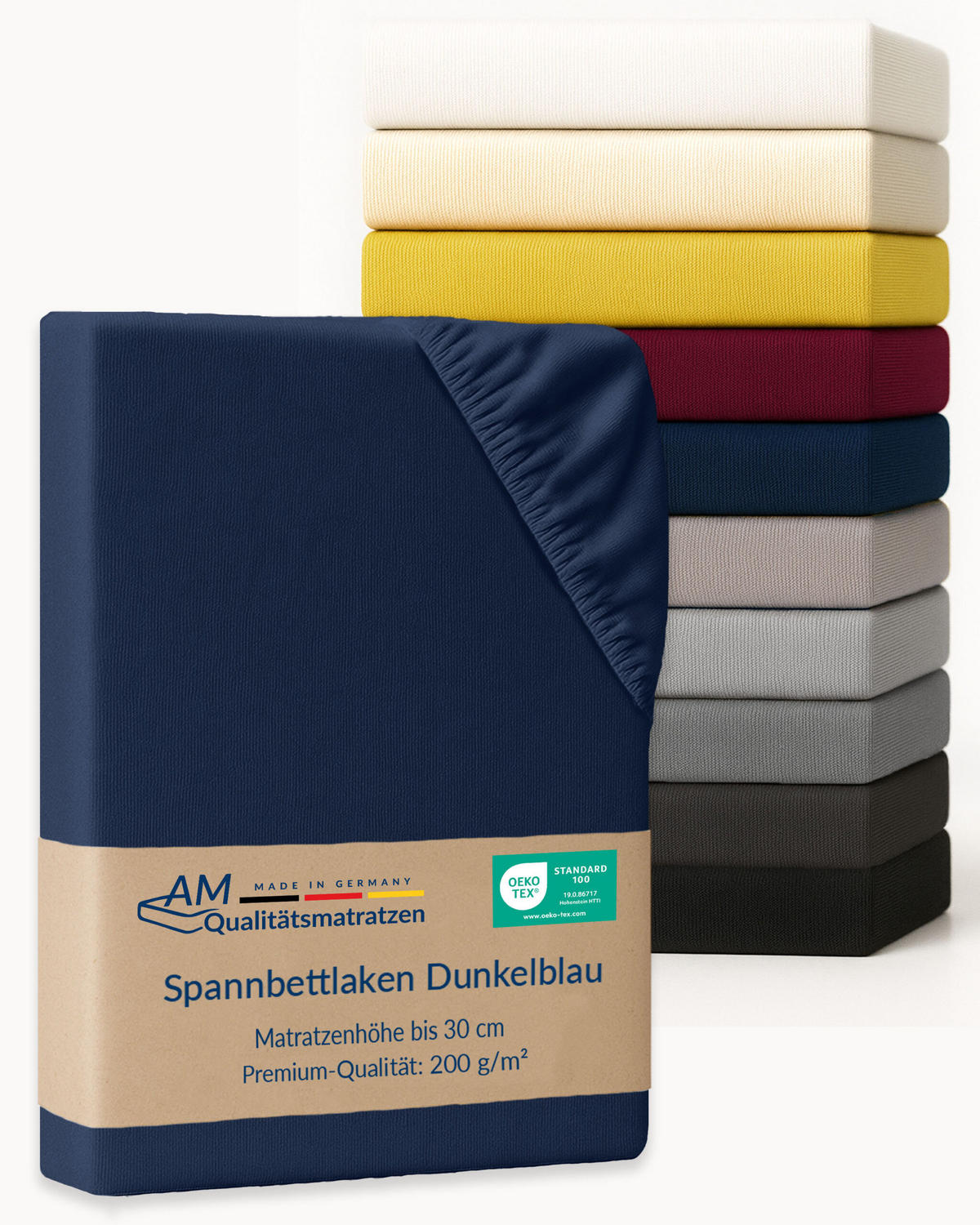 SPANNBETTLAKEN 160/210/25 cm Dunkelblau - Dunkelblau, Textil (160/210cm) - AM Qualitätsmatratzen
