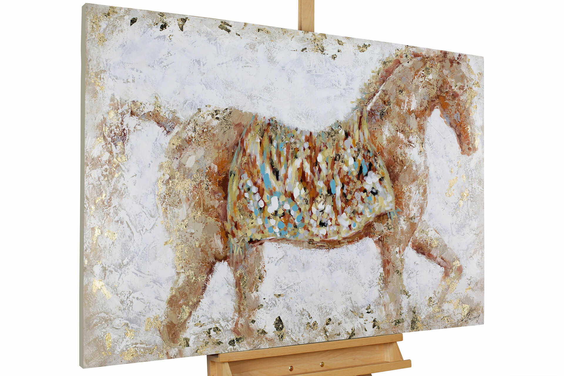 ACRYLBILD HANDGEMALT 120/80 cm - Beige, Holz/Textil (2.3/80cm) - KUNSTLOFT