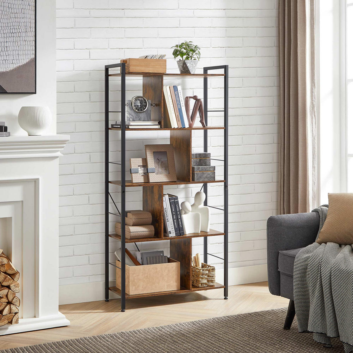 BÜCHERREGAL - Braun, Holzwerkstoff (30/150/74cm) - Hansiro